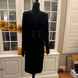 Etcetera Elegant Black Long Sleeve Sweater Dress